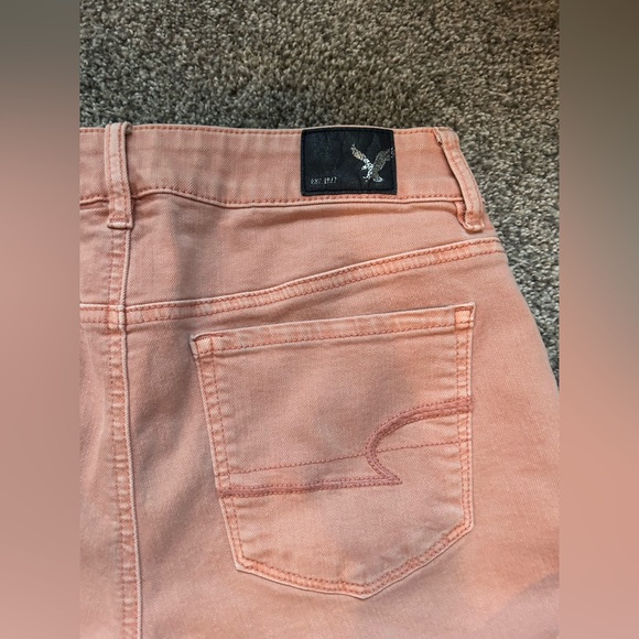 American Eagle Outfitters Pink Denim Shorts with Rolled Hem - Picture 7 of 9